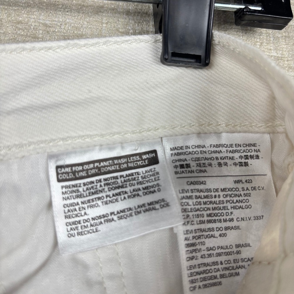 Women's Levis 501 Original Fit Distressed White Jeans‎ 29 Raw Hem Distressed - Picture 3 of 9
